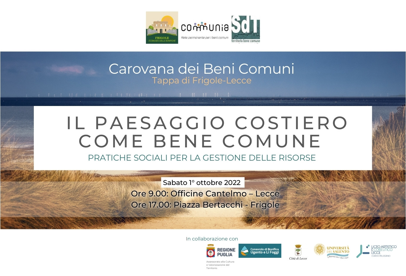 INVITO ALLA TAPPA DELLA CAROVANA DEI BENI COMUNI PRESSO L’ECOMUSEO DELLE BONIFICHE DI FRIGOLE